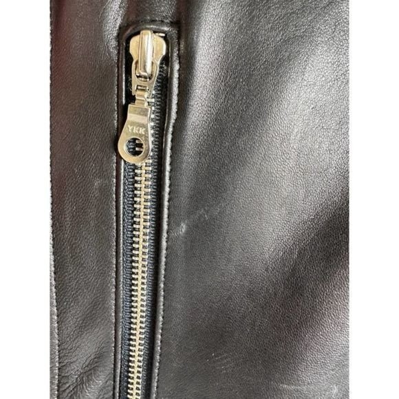 Tribe America Mens Moto Jacket Coat Leather Iron Cross Black Sz 48 Live To Ride - Picture 12 of 13